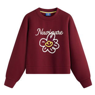 POPSUNDAY摇钱树联名Navigare小帆船圆领卫衣女士休闲套头体恤衫