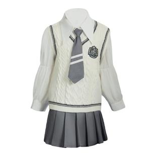 女童jk制服巨好看套装儿童学院风百褶裙秋冬裙子小女孩洋气公主裙