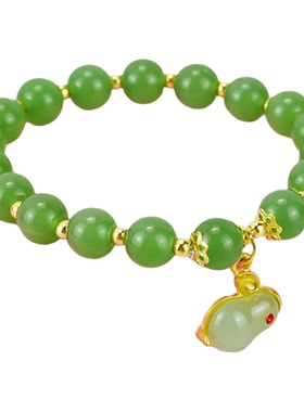 钱兔无量仿白玉兔手链