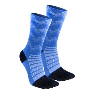 WRELS美利奴羊毛五指袜运动跑步袜徒步登山男女透气中长筒袜速干