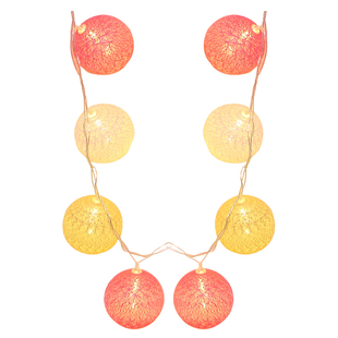 网红线球彩灯床上灯上下床宿舍床铺装饰灯棉线马卡龙棉球灯串