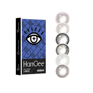 满着色强扩瞳】HanGee美瞳日抛试戴大直径狗狗眼自然棕色隐形眼镜