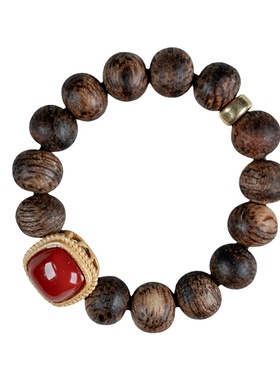 天然越南芽庄白奇楠沉香时尚戒指