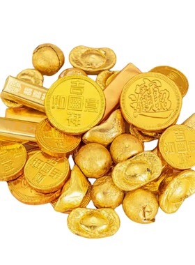 巧克力金条金币元宝花生蛋糕装饰
