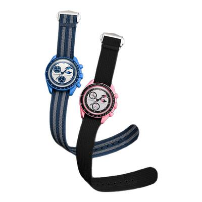 Moonswatch表带折叠扣粉月1965