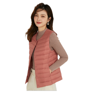 轻薄羽绒服背心女保暖修身内搭2024年新款轻便白鸭绒马甲内胆坎肩