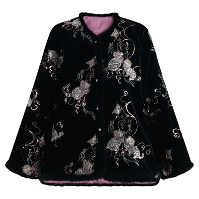 墨黑水貂毛醋酸新中式