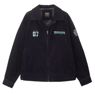 [哈利波特联名]佐丹奴灯芯绒夹克男装刺绣宽松古巴领外套18075202