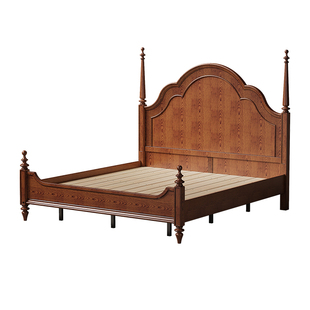 时余布兰卡法式复古双人床全实木床主卧高端大气中古风美式乡村床