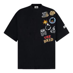 美式潮牌刺绣纯棉男短袖T恤夏季潮流宽松百搭休闲情侣圆领打底衫