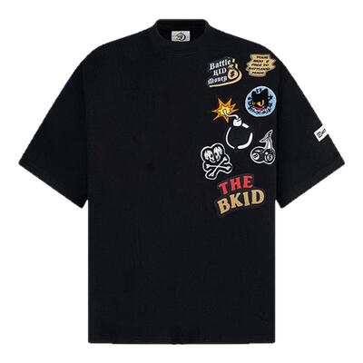 美式潮牌刺绣纯棉男短袖T恤夏季