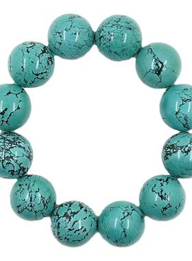 天然绿松石手串手链项链佛珠文玩