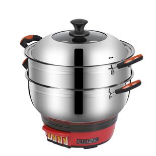 厨王多功能电热锅家用炒菜电煮饭蒸锅蒸笼宿舍学生炖蒸煮一体电锅