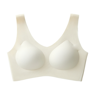 无痕固定杯运动内衣女大胸显小聚拢收副乳大码睡眠背心式文胸薄款