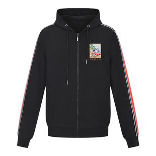 RARE威雅男装春夏新款 华夫格连帽休闲外套卫裤男士黑色休闲套装