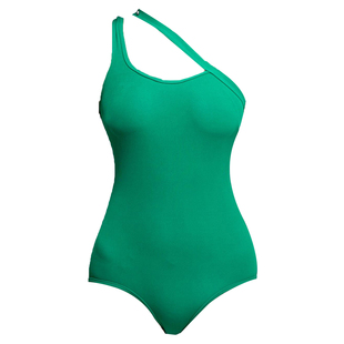 【新品特惠】飞鱼泳衣女绿色连体专业性感时尚游泳馆泡温泉游泳衣