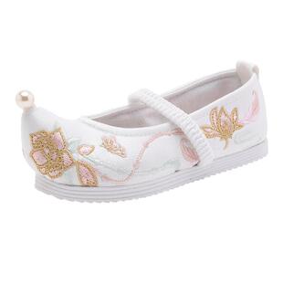 新款22儿童布鞋女童绣花鞋民族风宝宝公主鞋学生古装表演出舞蹈鞋