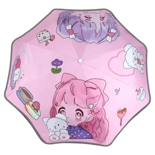 全自动儿童雨伞学生上学专用儿男孩加厚遮阳伞折叠加固两用可爱