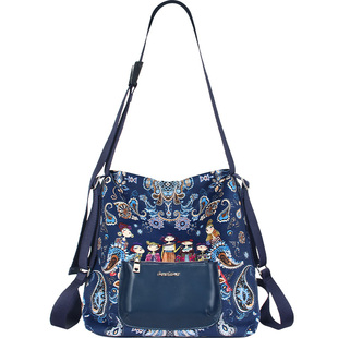 卡秀原创印花双肩单肩斜挎多用女包轻便大容量背包通勤休闲旅行包