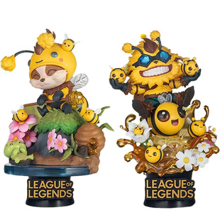 野兽王国英雄联盟小蜜蜂炸弹人吉格斯与提莫黑默丁格雪人手办礼物