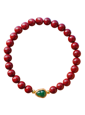 本命年朱砂翡翠葫芦转运手串女款