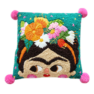 弗里达俄罗斯戳戳绣初学者毛线编织手工diy材料包全套高级感抱枕