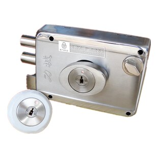 力城榄城LANCER不锈钢自动碰锁老式防盗大门木门锁外装转动旋钮开