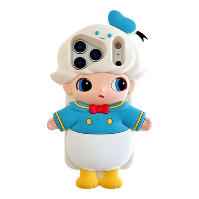 唐老鸭立体苹果17promax可爱软壳