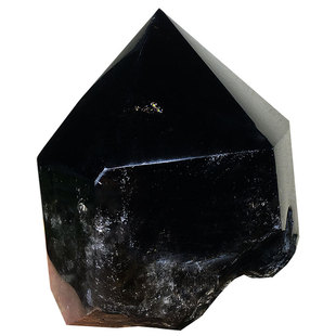 天然黑水晶簇原石打磨茶晶柱骸骨骨干彩虹城堡资料库桌面玄关摆件