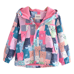 女童外套儿童冲锋衣防风衣2025秋装新款洋气加绒外套女宝宝秋装