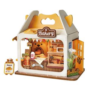 rolife若来DIY手工小屋面包盒子微缩积木模型拼装儿童生日礼物女
