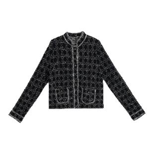 TOFOD D调 藤格纹小香风花纱针织毛衣开衫外套