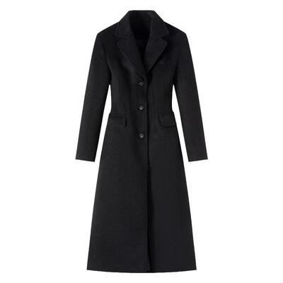 新款中长款收腰长款加厚毛呢大衣