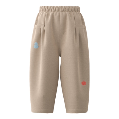 papa冬季儿童裤子加绒保暖萝卜裤