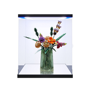 亚克力展示盒 适用乐高10280花束玫瑰花透明盒子防尘罩手办收纳盒