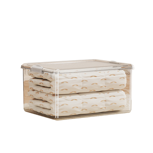 pet高透明收纳箱塑料衣服储物箱可叠加整理箱家用衣物玩具收纳盒