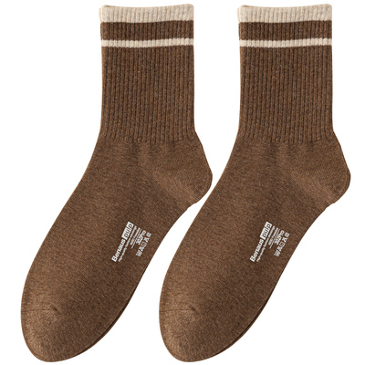 100%纯棉无骨缝头男士中筒袜