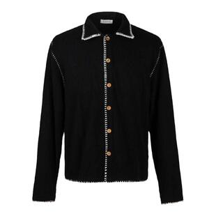 VLABMADE 优雅三角针老钱静奢风手缝线果实纽扣肌理针织开衫外套