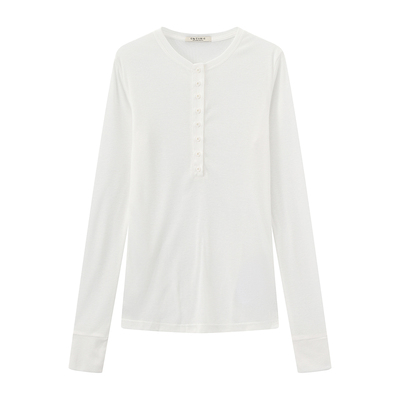 CUBIC亨利领修身长袖打底针织衫