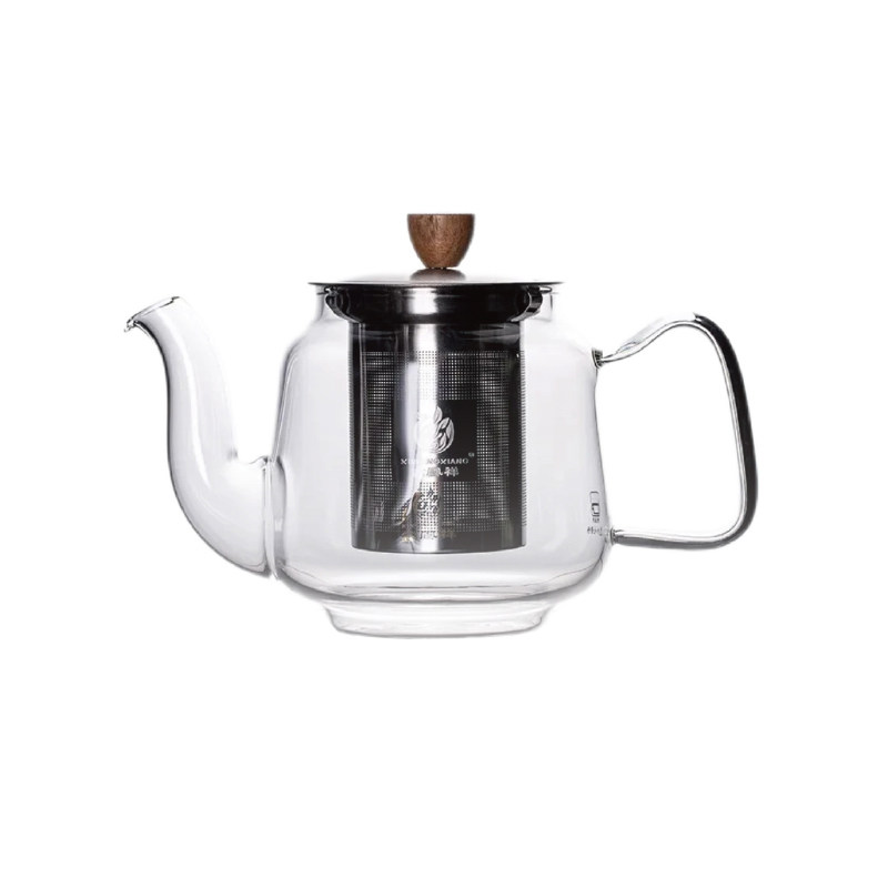 鑫凤祥圆润壶耐热玻璃茶具功夫办公室茶水分离杯茶壶不锈钢漏过滤
