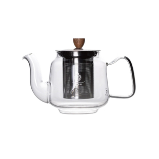 鑫凤祥圆润壶耐热玻璃茶具功夫办公室茶水分离杯茶壶不锈钢漏过滤
