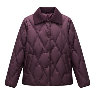 2025年冬季年轻妈妈女装保暖时尚百搭外套常规款翻领90鸭绒羽绒服