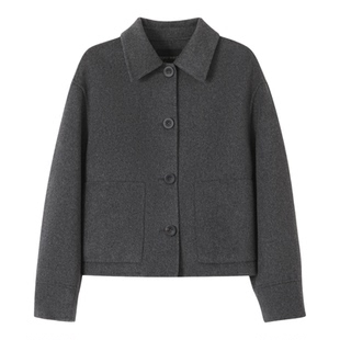 BBFER冬款女士双面呢大衣短毛呢外套西装款100绵羊毛加厚外搭0288