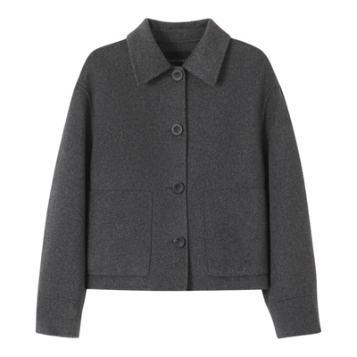 BBFER冬款女士双面呢大衣短毛呢外套西装款100绵羊毛加厚外搭0288