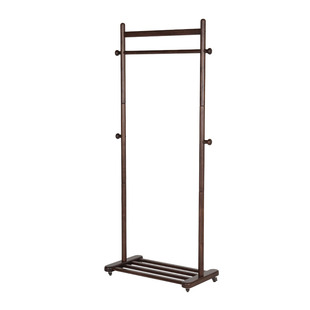 全实木北美黑胡桃木可移动带轮卧室落地衣帽架挂衣架晾衣架滑轮