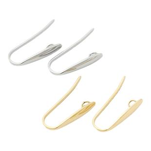 不掉色304钛钢耳钩不锈钢真空镀18K金宽扁耳钩手工耳饰diy配件