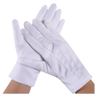 三筋手套礼仪白手套保安阅宾门卫表演酒店司机工作礼宾劳保手套