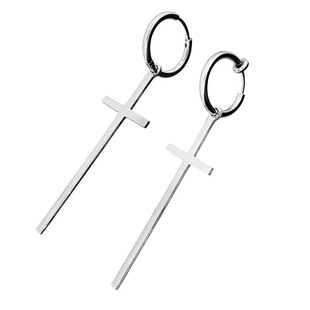 无耳洞十字架长款大耳环酷帅女港风男生夸张小众辣妹耳钉耳圈耳夹