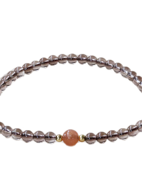 茶水晶原创设计极细手串手链天然