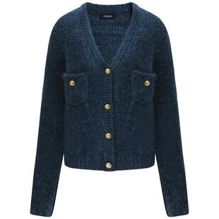 COCOBELLA质感花纱细闪软糯粗针通勤毛衣冬上衣针织开衫MZ101